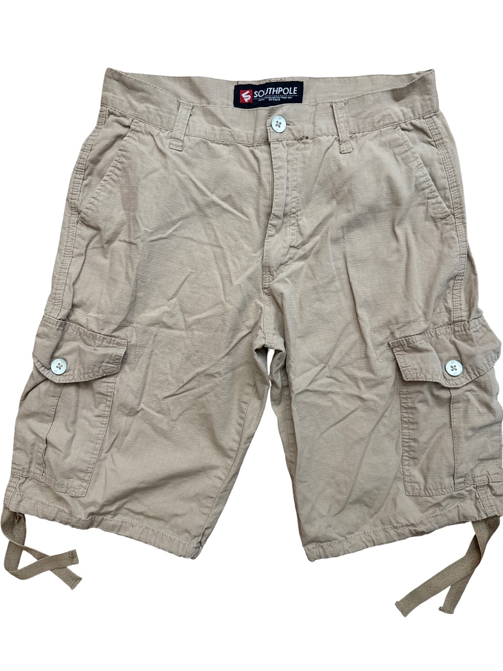Southpole Cargo Men’s Shorts Size 32 Skater Hip Hop Logo Buttons Baggy Trendy